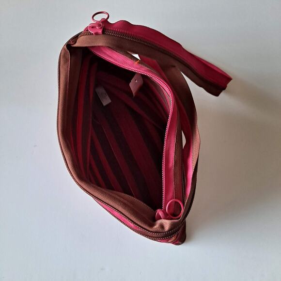 ZIPIT The Original Zipper Zip-Around Large Shoulder Bag Pink Brown - Picture 6 of 13